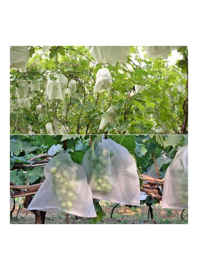 Generic 100-Piece Anti-Bird Waterproof Breathable Vegetable Fruit Protection Bag White  - Image 4