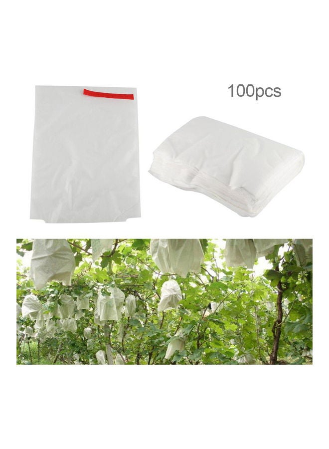 Generic 100-Piece Anti-Bird Waterproof Breathable Vegetable Fruit Protection Bag White  - Image 2