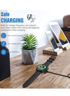 KASTWAVE 2 Pack Compatible with Ticwatch ProX/ E3/ pro3/ pro3 LTE3 Etc.Charging Cable, Portable Magnetic Charger Base Replacement Power Cable Smartwatch Charging Cable Replacement (Black)  - Image 3