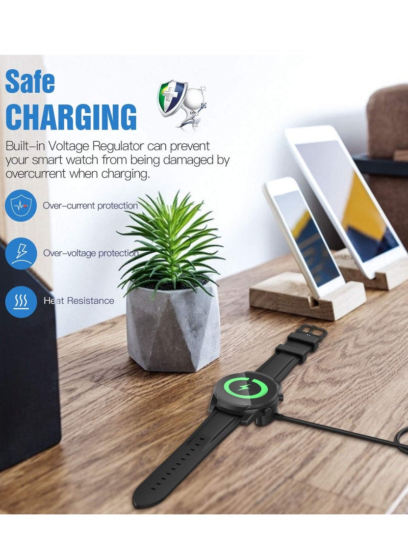 KASTWAVE 2 Pack Compatible with Ticwatch ProX/ E3/ pro3/ pro3 LTE3 Etc.Charging Cable, Portable Magnetic Charger Base Replacement Power Cable Smartwatch Charging Cable Replacement (Black)  - Image 3