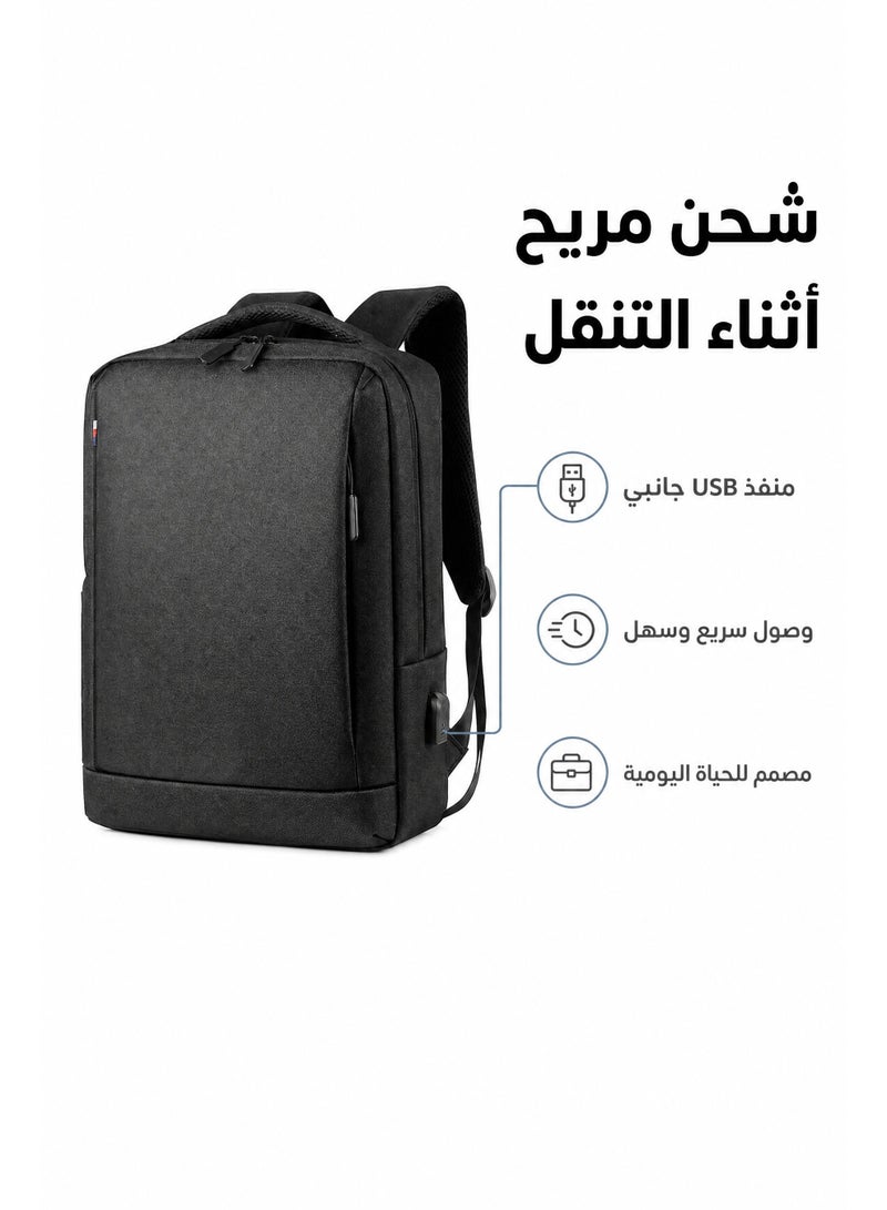 Miya Business Travel Laptop Backpack Anti-Theft Durable Computer Bag With  Waterproof College School Backpack For Men & Women Fits 17 Inch Notebook Black - Image 2