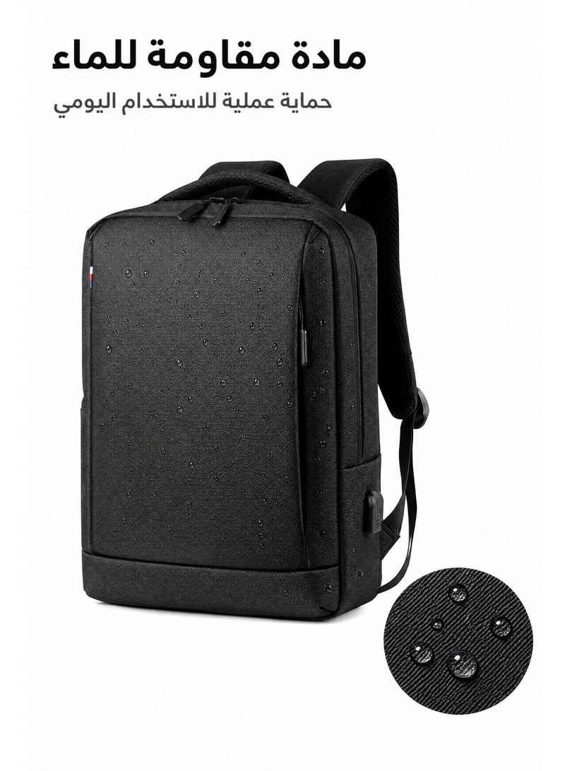 Miya Business Travel Laptop Backpack Anti-Theft Durable Computer Bag With  Waterproof College School Backpack For Men & Women Fits 17 Inch Notebook Black - Image 5
