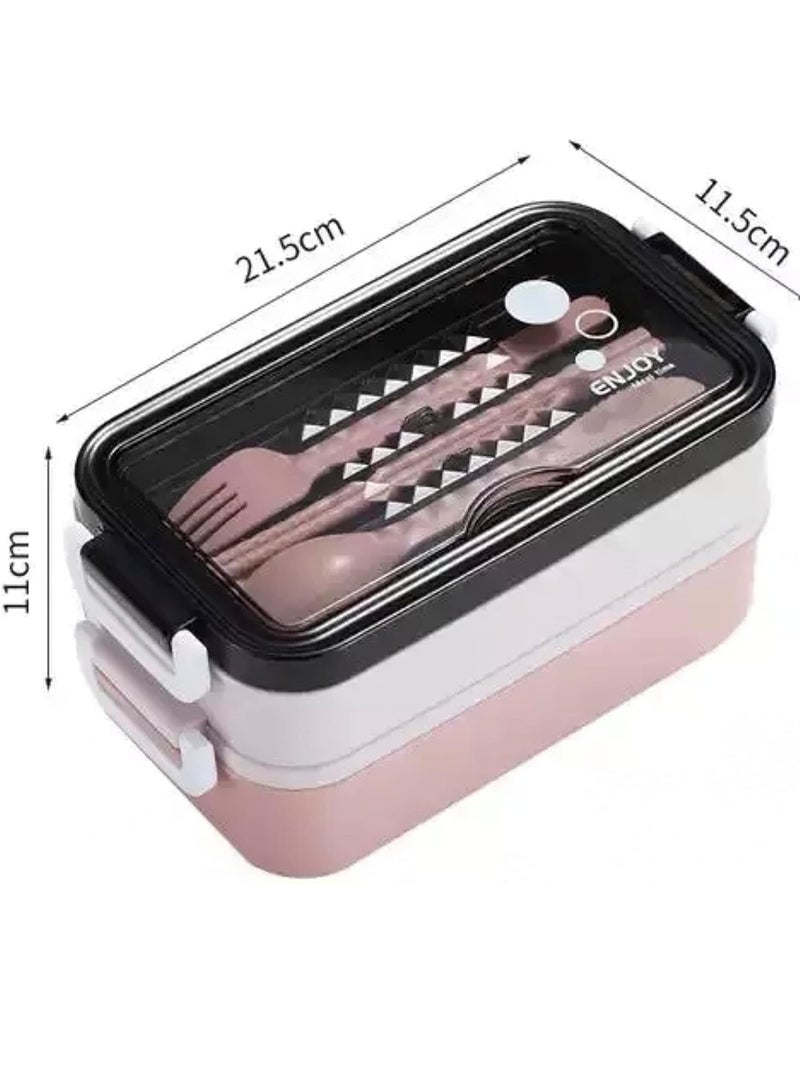 ROEIEIS BPA-Free Food-Grade Lunch Box with Secure Seal, 3-Tier Stackable Design – Leak-Resistant Compartments for Work, Picnics, Outdoor (Dishwasher and Microwave Safe) - Image 3