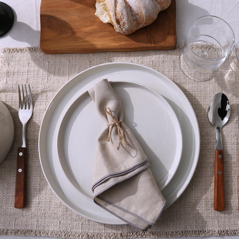 Famiware Nebula Plates and Bowls Sets 18 Pieces Dinnerware Sets Dishes Set for 6 White - Image 3