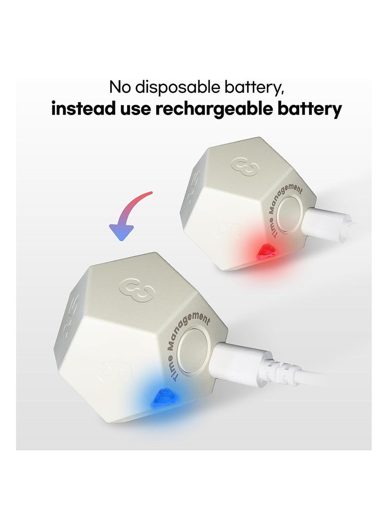 KASTWAVE Time Management Dodecahedron Timer, Cube Timer Kitchen Timer Pomodoro Timer, Rechargeable  Study Countdown Timer for Kids, for Work, Office, Study, Task - Image 4