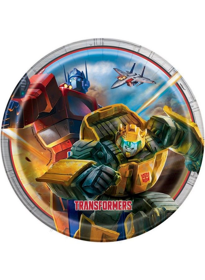 Unique Round Dinner Paper Plates 9" Transformers 8 Pcs - Image 2