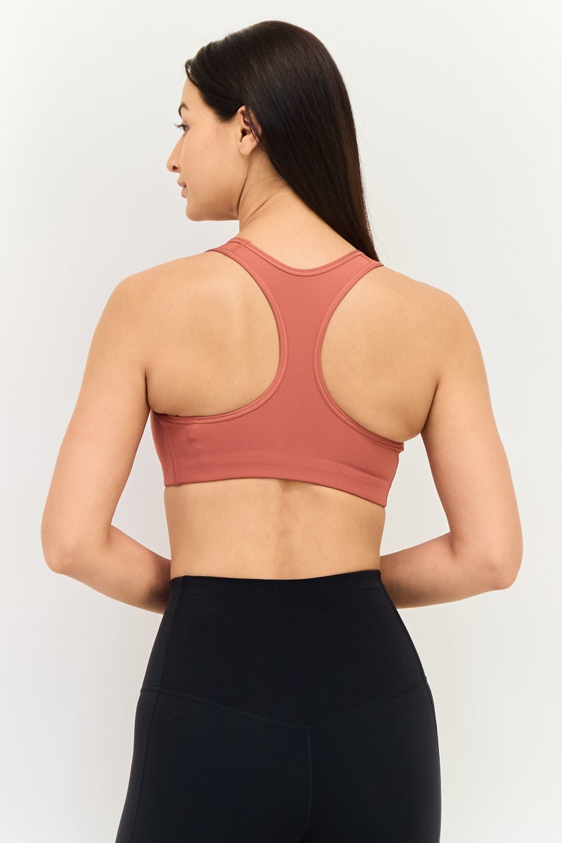 Nike Women Non Padded Brand Logo Training Sport Bra, Maroon - Image 3