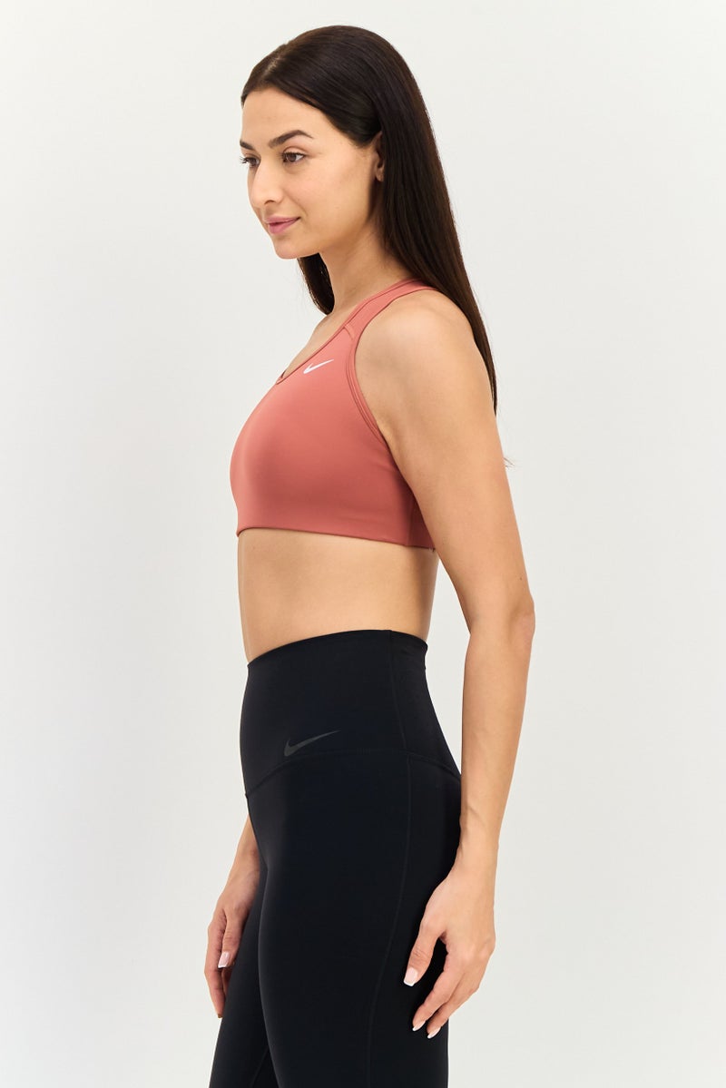 Nike Women Non Padded Brand Logo Training Sport Bra, Maroon - Image 2