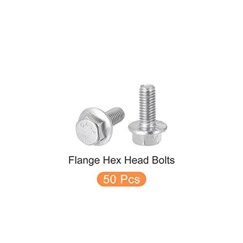 METALLIXITY Flanged Hex Head Bolts (M6x10mm) 50pcs, Hexagon Serrated Flange Bolt Carbon Steel Screw - for House Construction Hardware Fasteners - Image 5