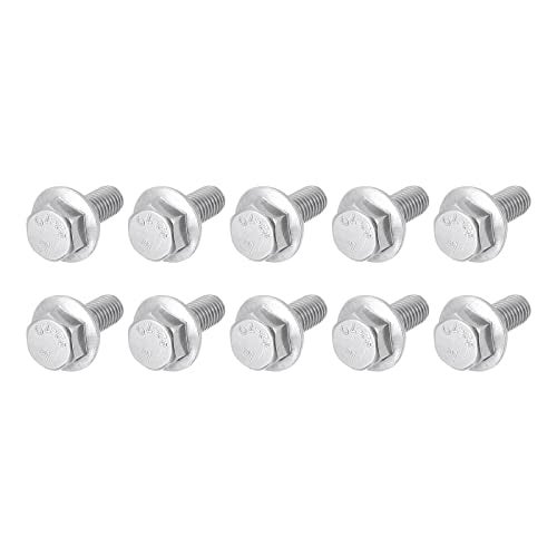 METALLIXITY Flanged Hex Head Bolts (M6x10mm) 50pcs, Hexagon Serrated Flange Bolt Carbon Steel Screw - for House Construction Hardware Fasteners - Image 1