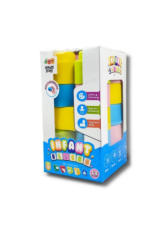 ZEPHYR Zephyr Learning Steps - Infant Blocks - Set - 1, Early Development, Block Sets, Colors and Counting, Premium Blocks, Stack Toy  - Image 5