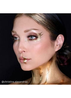 mehron Mehron Makeup Metallic Powder | Metallic Chrome Powder Pigment for Face & Body Paint, Eyeshadow, and Eyeliner 1 oz (28 g) (Gold)  - Image 2
