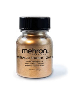 mehron Mehron Makeup Metallic Powder | Metallic Chrome Powder Pigment for Face & Body Paint, Eyeshadow, and Eyeliner 1 oz (28 g) (Gold)  - Image 1