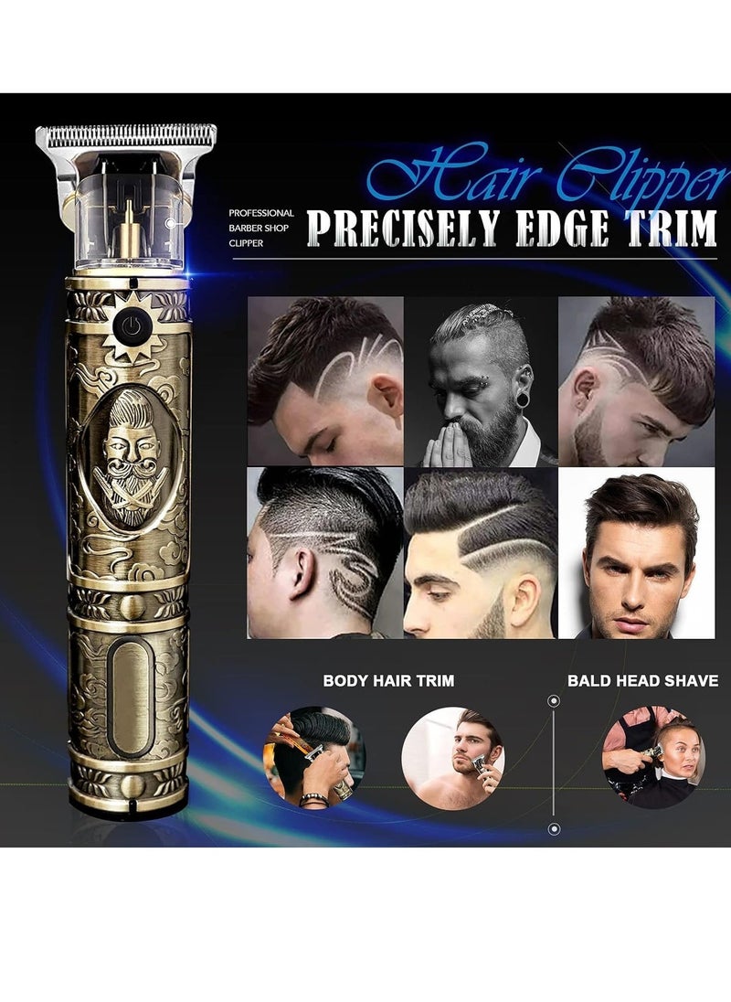 Hair Clippers for Men, Professional Hair Trimmer T-Blade Trimmer Electric Haircut Kit Cordless Rechargeable Zero Gapped Edgers Clippers Beard Trimmers Grooming Kit Men's Gift - Image 2