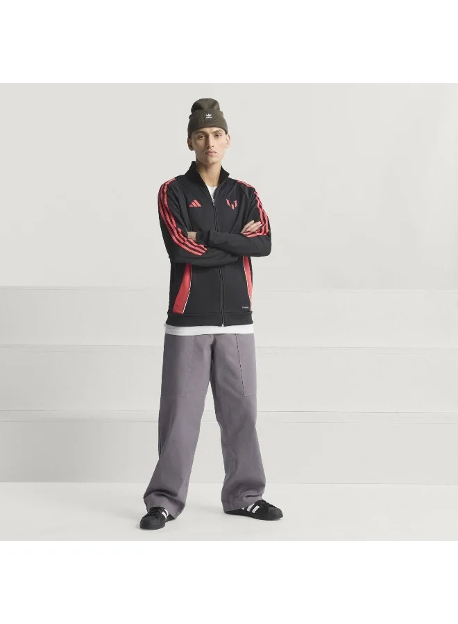 adidas جاكيت ميسي أسود رياضي للرجال
