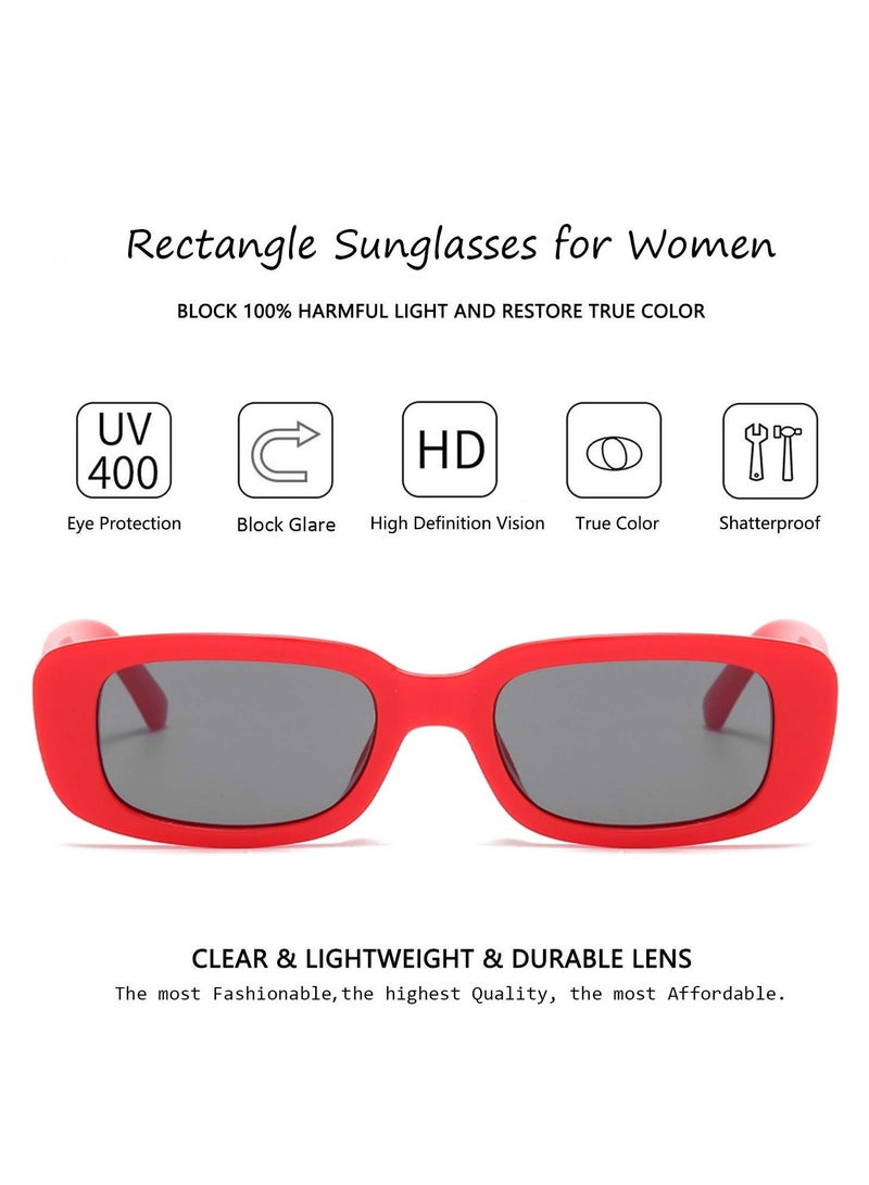 SYOSI Retro Rectangle Sunglasses Women and Men Vintage Small Square Sun Glasses Protection Glasse, UV400 Protection Glasse, Vintage Driving Glasses 90’s Fashion Narrow Square Frame - Image 5