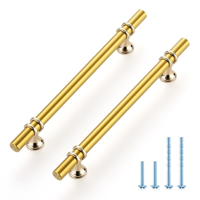 Ravinte Hardware 10 Pack 81316 Inch Gold Cabinet Pulls Handles Kitchen Cabinet Handles Drawer Pulls Kitchen Cabinet Hardware Cupboard Handles Dresser Drawer Pulls 614 Inch CC - Image 1