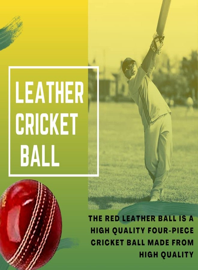 FRATELLI AVM Leather Cricket Ball for Tournament and Club Matches, Practice Leather Ball 5 ½ OZ Hand Sewn Ball for Boys & Girls (Pack of 1 - Red) - Image 4