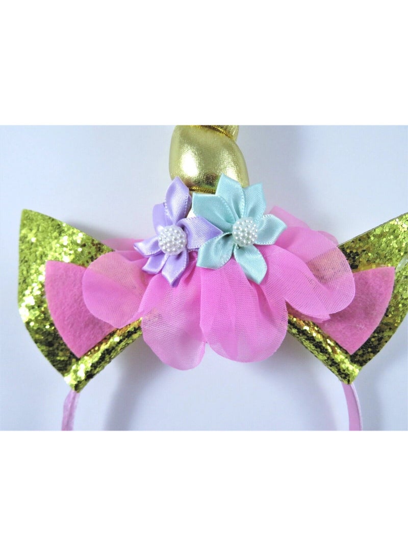 إيونتو مجموعة حفلات يونيكورن للبنات - طوق رأس يونيكورن مع بالونات متناسقة لحفلات أعياد الميلاد، والتنكر، والاحتفالات الممتعة - Image 3