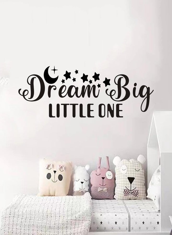 SEATUNE Kids Quotes Wall Decals for Nursery: Baby Inspirational Positive Moon Stars Vinyl Art Wall Stickers - Bedroom Playroom School Wall Decor - Dream Big Little One 35" X 9.8" - Image 1
