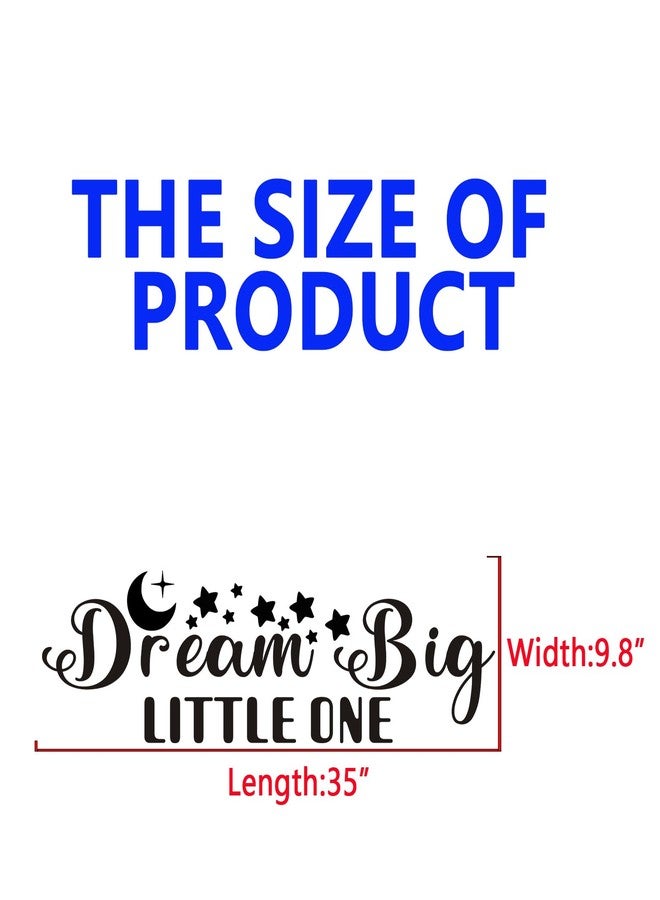 SEATUNE Kids Quotes Wall Decals for Nursery: Baby Inspirational Positive Moon Stars Vinyl Art Wall Stickers - Bedroom Playroom School Wall Decor - Dream Big Little One 35" X 9.8" - Image 3