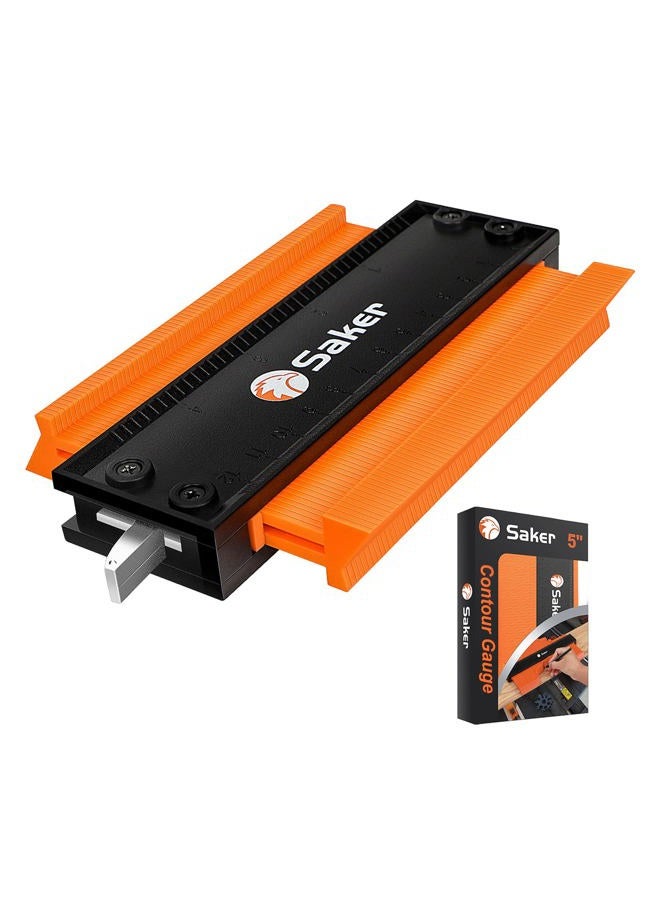 Saker Contour Gauge (5 Inch Lock) Profile Tool- Adjustable Lock-Precisely Copy Irregular Shape Duplicator -Irregular Welding Woodworking Tracing - Must Have Tool for DIY Handyman, Construction - Image 1