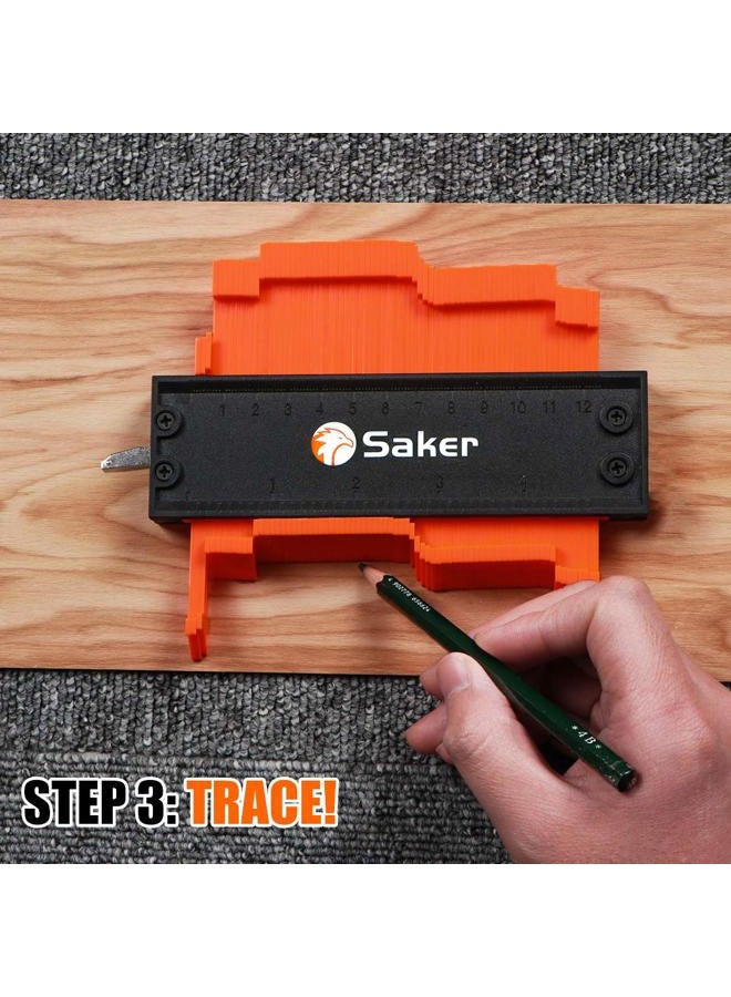 Saker Contour Gauge (5 Inch Lock) Profile Tool- Adjustable Lock-Precisely Copy Irregular Shape Duplicator -Irregular Welding Woodworking Tracing - Must Have Tool for DIY Handyman, Construction - Image 5