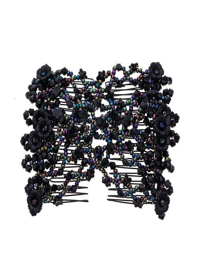 LOVEF 5 Pcs Magic Vintage Beaded Flower Multifunction Easy Stretchy Double Hair Combs Clips Hairpin Hair Accessories - Image 2
