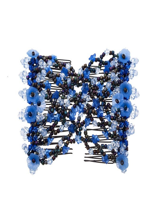 LOVEF 5 Pcs Magic Vintage Beaded Flower Multifunction Easy Stretchy Double Hair Combs Clips Hairpin Hair Accessories - Image 4
