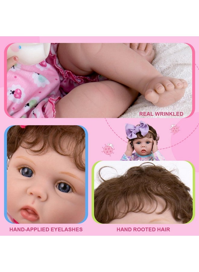 Aori Lifelike Reborn Baby Dolls - Realistic Newborn Girl Doll, Pink Set For Kids 3+ - Image 4