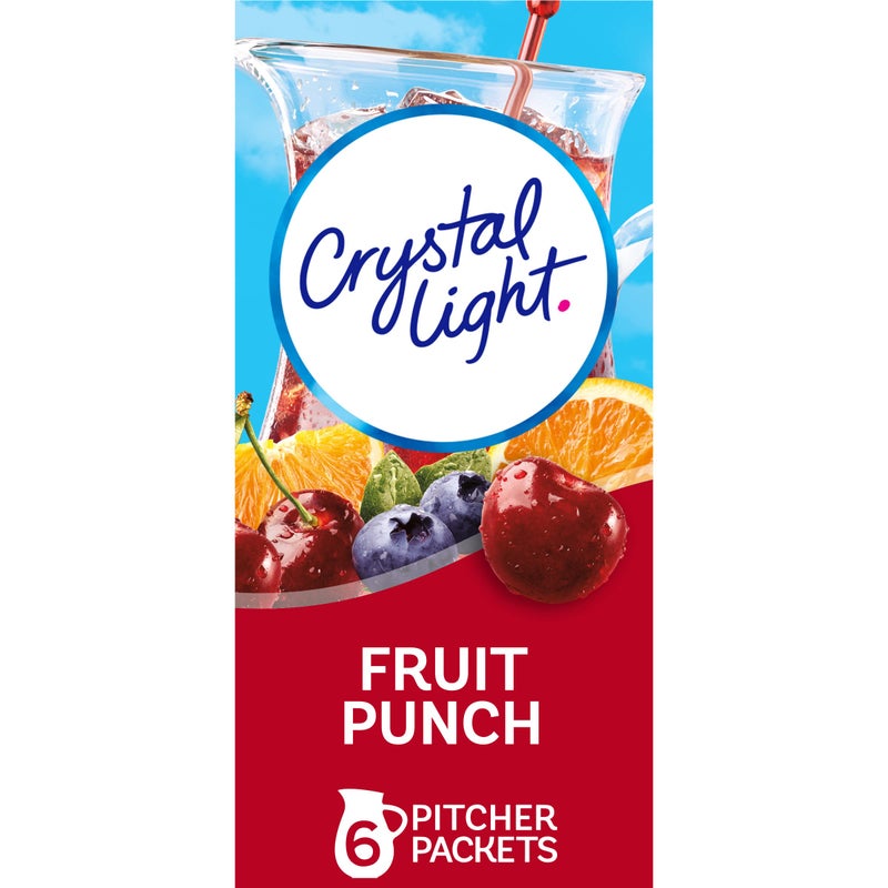 Crystal Light كريستال لايت مشروب فواكه بنكهة خالية من السكر منخفض السعرات الحرارية مسحوق مشروب 6 عبوات للوعاء - Image 1