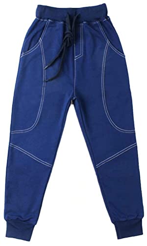 BINPAW Kids Cotton Pull On Sports Basic Outdoor Jogger Sweat Pants with Pockets for Little Boys & Big Boys, Navy, Age 11T-12T (11-12 Years) = Tag 160 - Image 3