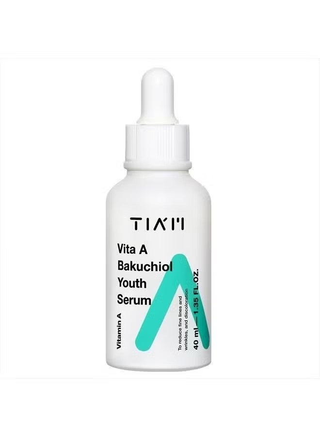 تيام TIAM Vita A Bakuchiol Youth Serum, مصل الوجه المضاد للشيخوخة للتجاعيد, البقع الداكنة, مناسبة للبشرة الحساسة, 1.35 FL.OZ. / 40 مل - Image 1