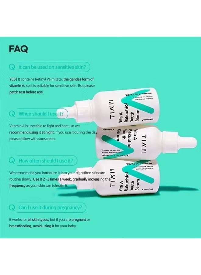 تيام TIAM Vita A Bakuchiol Youth Serum, مصل الوجه المضاد للشيخوخة للتجاعيد, البقع الداكنة, مناسبة للبشرة الحساسة, 1.35 FL.OZ. / 40 مل - Image 3