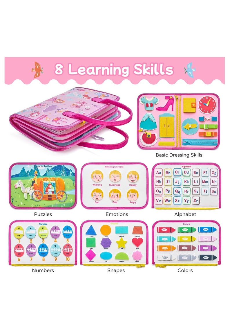 SOLARAE Toddler Busy Board, Travel Toys, Quiet Book, Montessori Activities for 1-4 Year Olds, Educational Gifts for 3-4 Year Old Boys and Girls, Enhance Fine Motor Skills and Learning Fun. - Image 5