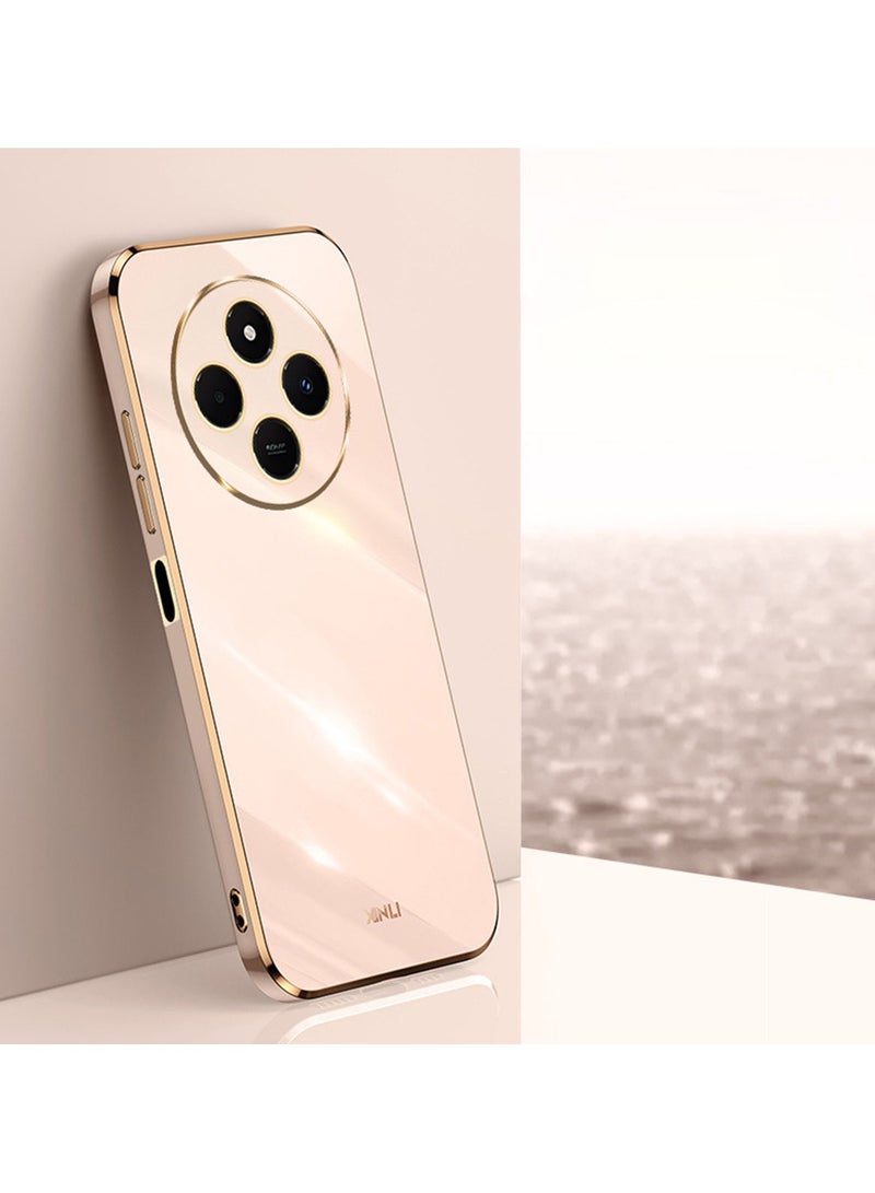 SanHu for Redmi 14C 4G / Xiaomi POCO C75 4G Case, Plating Soft Back Cover, Raised Full Camera Protection, Slim Thin TPU Mobile Phone Case for Redmi 14C 4G / Xiaomi POCO C75 4G, Pink