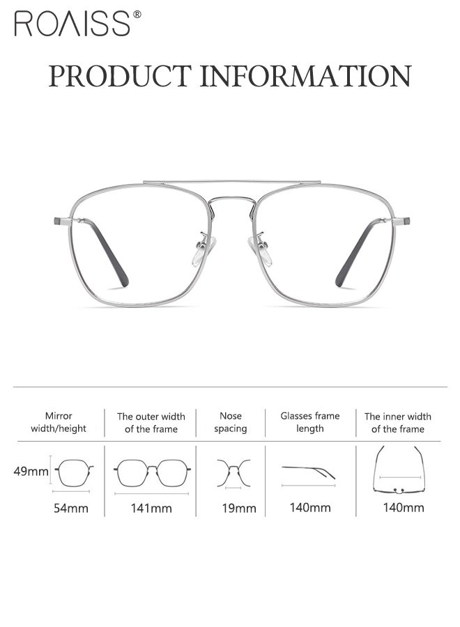 roaiss Blue Light Blocking Glasses Blue Light Filter Computer Reading Gaming TV Phones Square Eyeglasses Fashion Anti Eyestrain Headache Eyewear for Men Women Silver 54mm  - Image 5