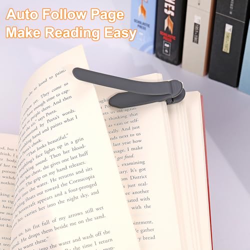 QiyuanLS 3Pcs Automatic Bookmark, Silicone Smart Book Marks for Reading Women, Men, Kids,Cute Unique Book Markers Bookmark Clip Reading Accessories Gifts for Book Lovers (1 Dark Grey+1 Light Grey+1 Beige) - Image 2