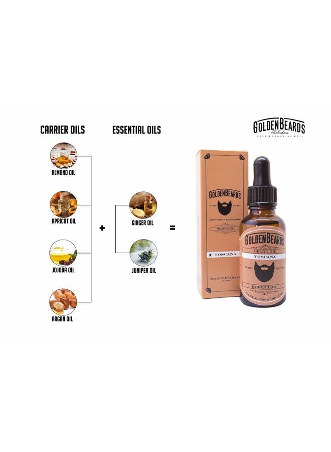 GOLDEN BEARDS Organic Beard Oil, Toscana, 30 ml - Image 3