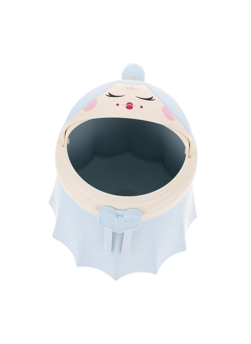 Brikipth Brikipth 1pc Cute Mini Desktop Trash Can with Lid Small Table Paper Waste Bin Home Office Desk Organizer Adorable Animal Design with Other Plastic Material for Office Use  - Image 1