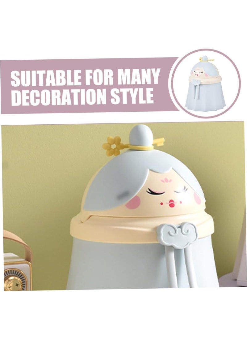Brikipth Brikipth 1pc Cute Mini Desktop Trash Can with Lid Small Table Paper Waste Bin Home Office Desk Organizer Adorable Animal Design with Other Plastic Material for Office Use  - Image 5