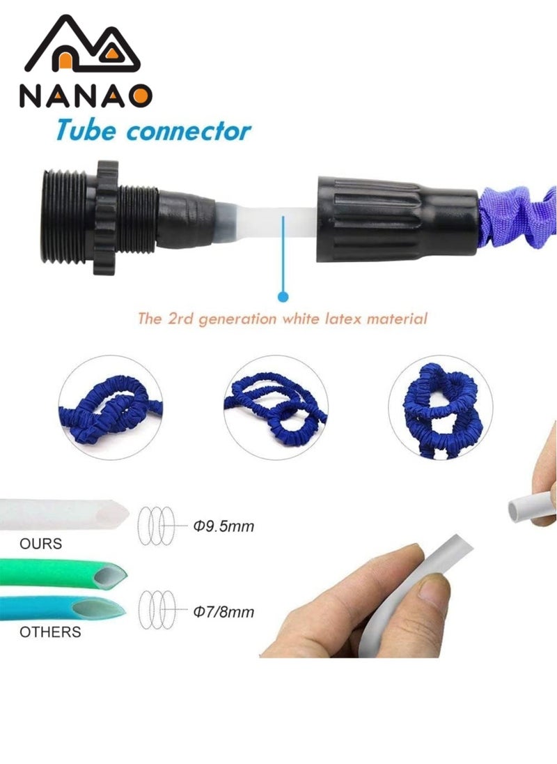 Expandable Garden Hose 45M, Flexible Water Hose 45M with 7 Spray Nozzle, Durable 3-Layer Latex Car Wash Hose with Solid Brass Connector, Leakproof Lightweight Pipe for Watering Washing