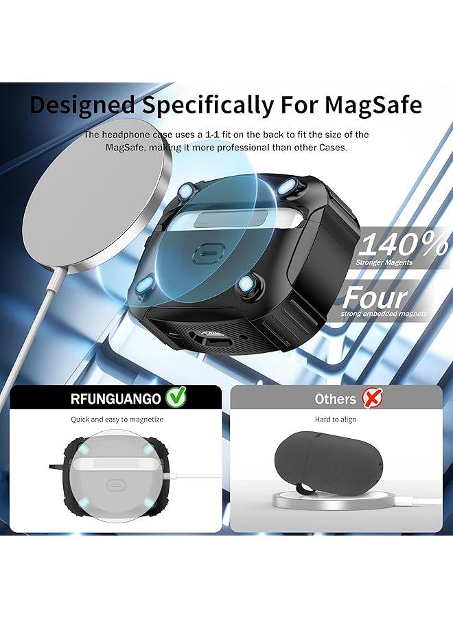 erorex For Airpods Pro 2Nd Generation Protective Case 2024 New Space Themed Protective Case With Keychain Compatible With Airpods Pro 1 2 And Works With Magsafe Powerful Drop Protection Black  - Image 3