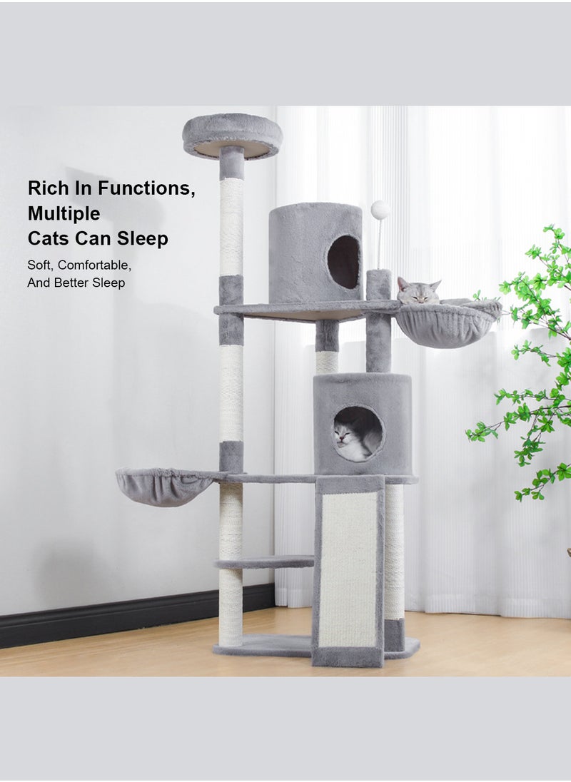 Kidle - Cat Climbing Frame All-in-One Cat Nest Cat Tree Large Sisal Toys - Image 1
