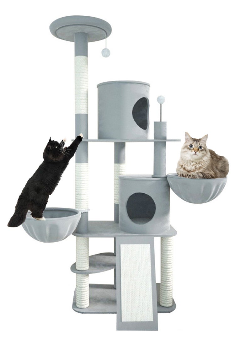 Kidle - Cat Climbing Frame All-in-One Cat Nest Cat Tree Large Sisal Toys - Image 1