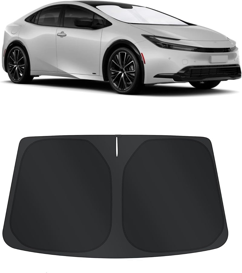 TINGLU Sun Shade for Toyota Prius 2023-2025 Accessories Windshield Sun Shade Window Shade UV Rays Protection Sun Visor Cover with Steering Wheel Sunshade Storage Bag - Image 1