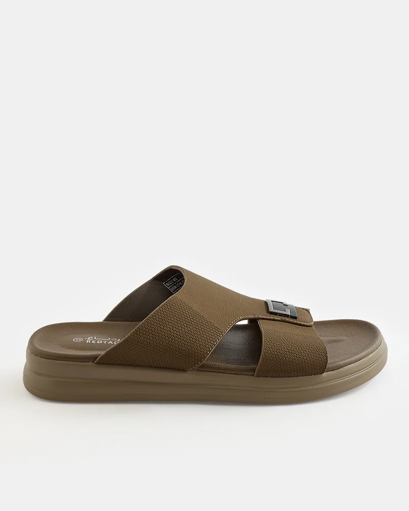 REDTAG Men Brown Textured Platform Sandals