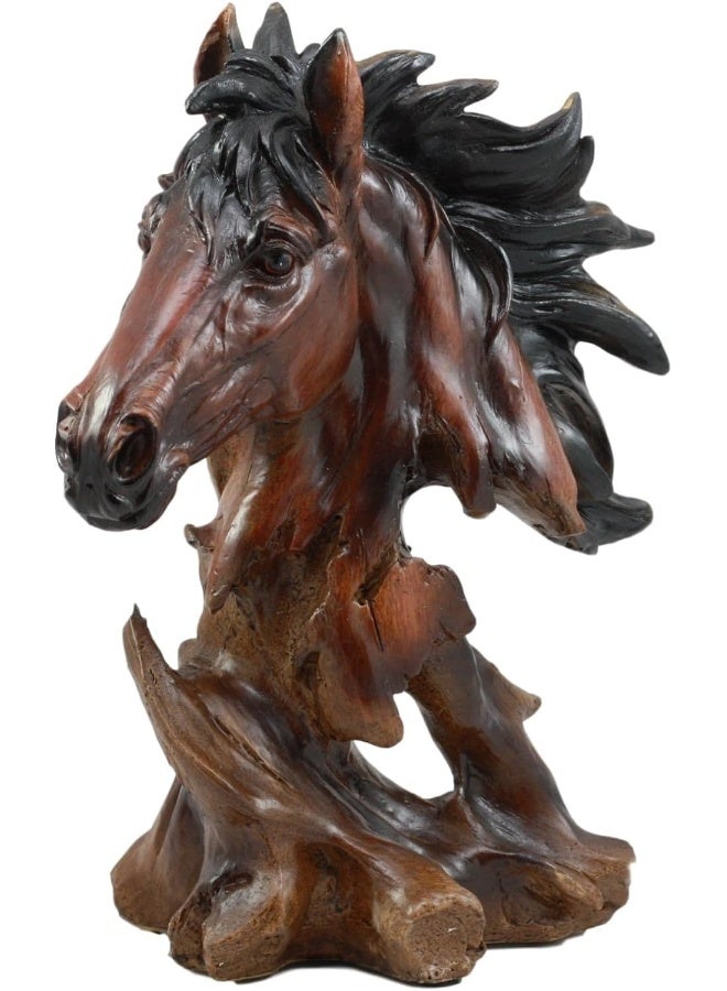 Home Decoration Arts Animal Head Sculptures Craft Ornaments (Wood Horse head) - Image 1