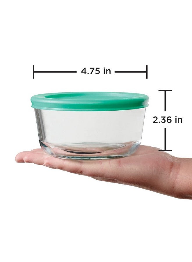 أنكور هوكينغ حاويات تخزين زجاجية من أنكور هوكينج، سعة كوبين، مع أغطية، مجموعة من 4 حاويات تخزين طعام زجاجية مع أغطية Mint SnugFit - Image 4