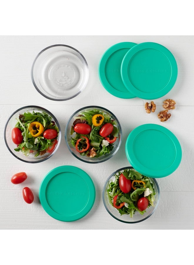 أنكور هوكينغ حاويات تخزين زجاجية من أنكور هوكينج، سعة كوبين، مع أغطية، مجموعة من 4 حاويات تخزين طعام زجاجية مع أغطية Mint SnugFit - Image 3